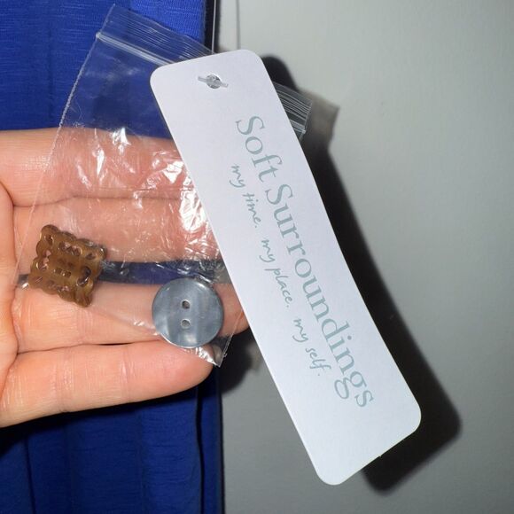 Soft Surroundings Danielle Button Dress - Dazzling Blue 2X - Picture 7 of 9